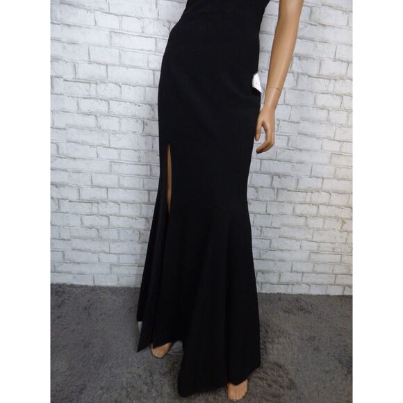 Dress the Population Iris Slit Crepe Gown in Black Size Small NEW - Picture 11 of 16